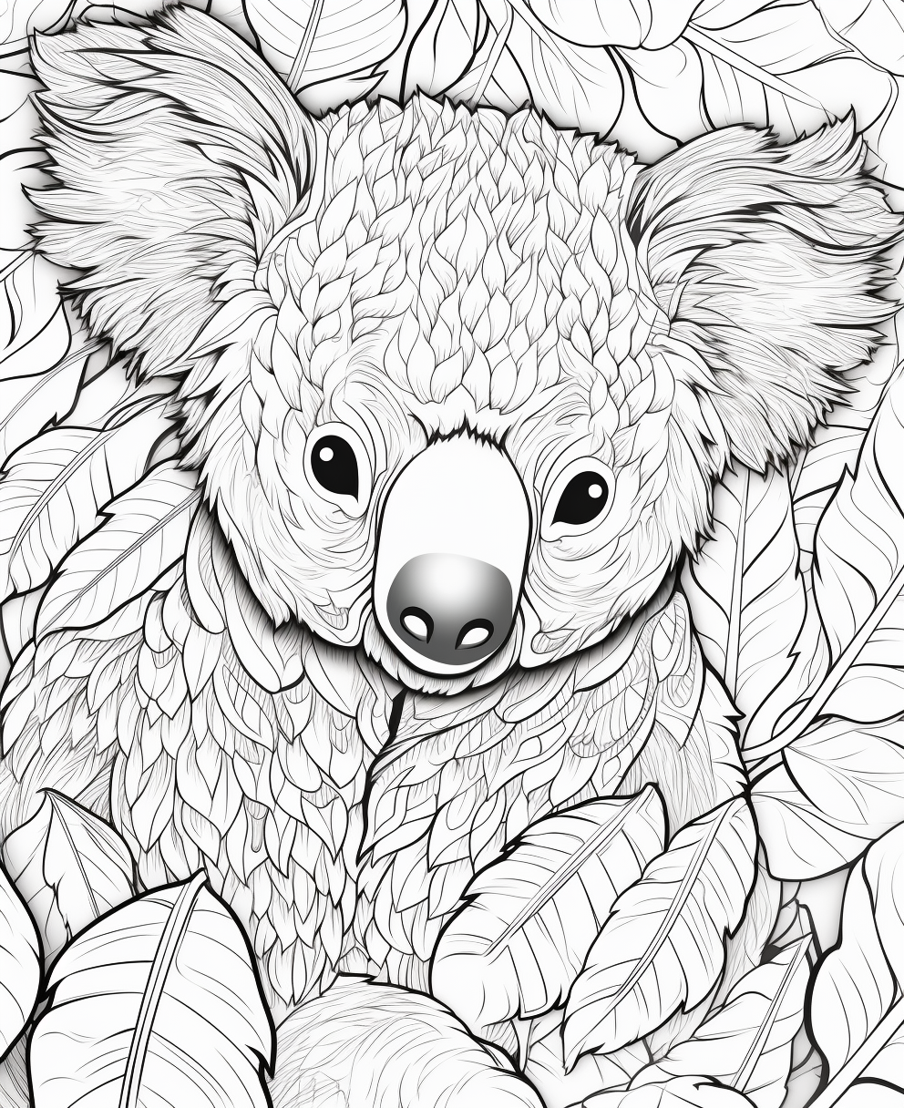 Koalas coloring book stress relief