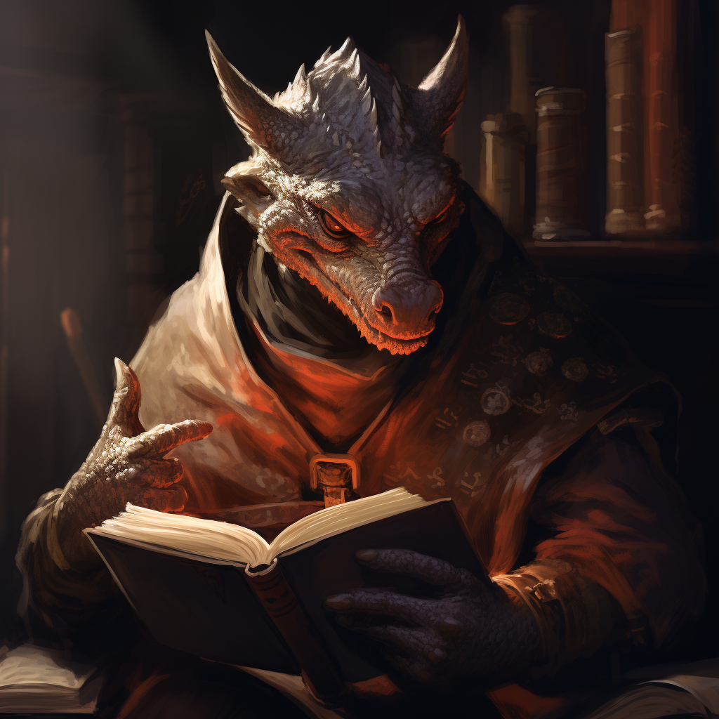 Portrait of a Kobold Cleric Reading