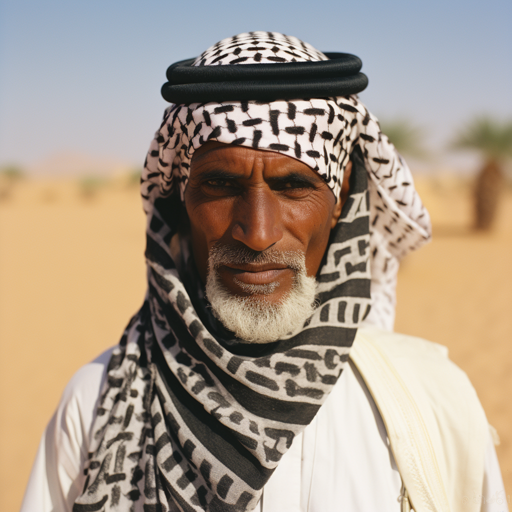 Portrait of a Nomad Model in Desert Storm