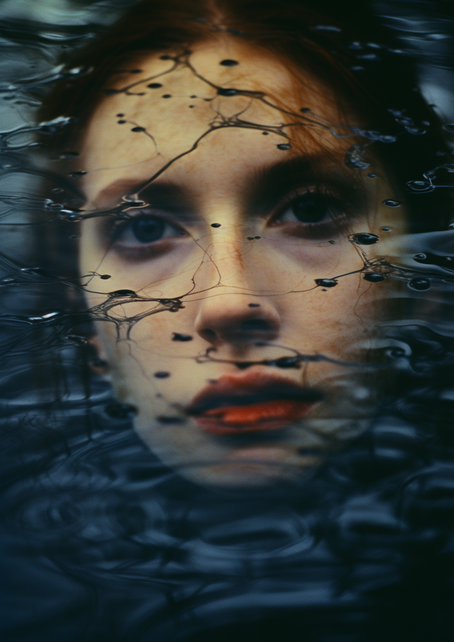 Woman with Face Semi-Submerged in Water