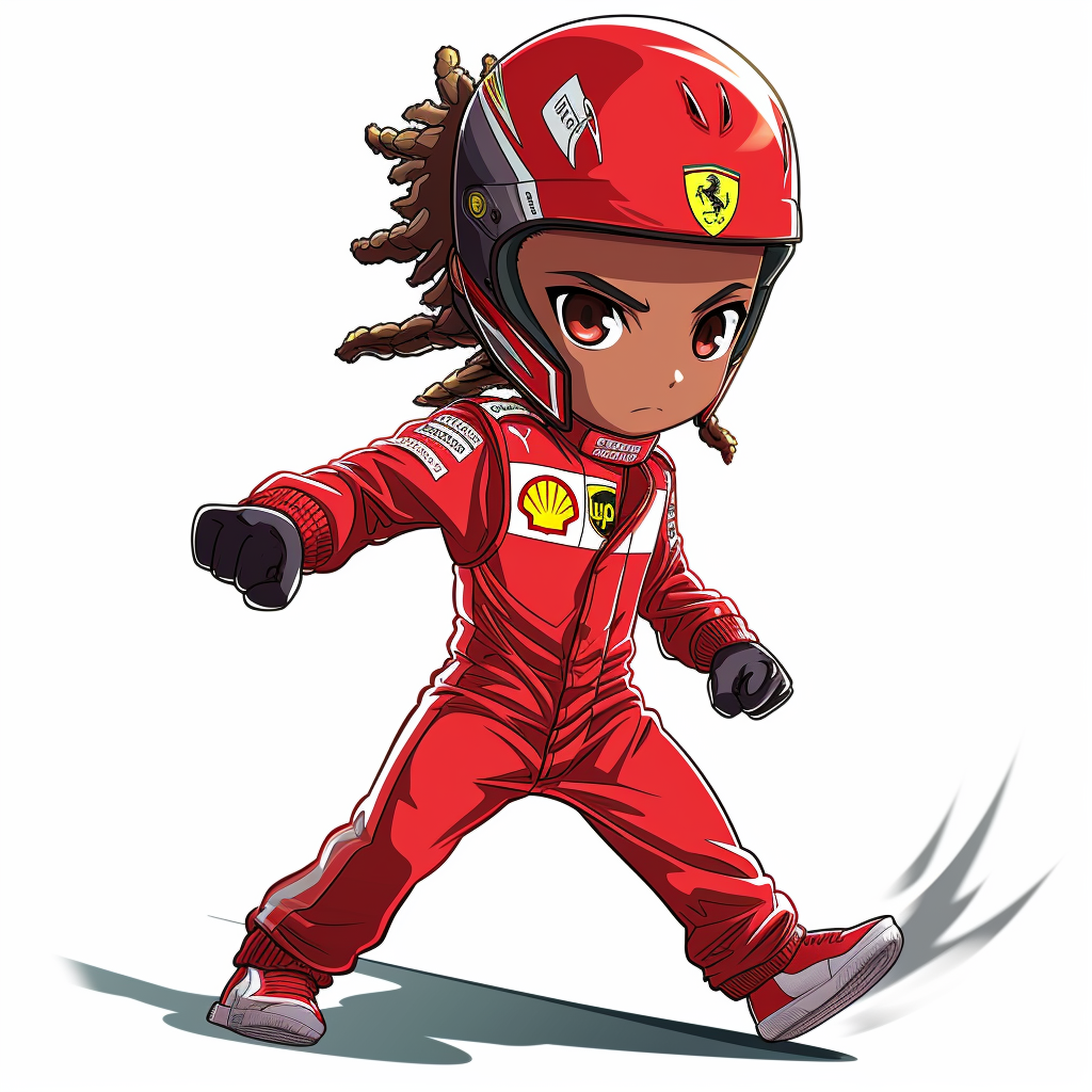 Lewis Hamilton in Ferrari Suit