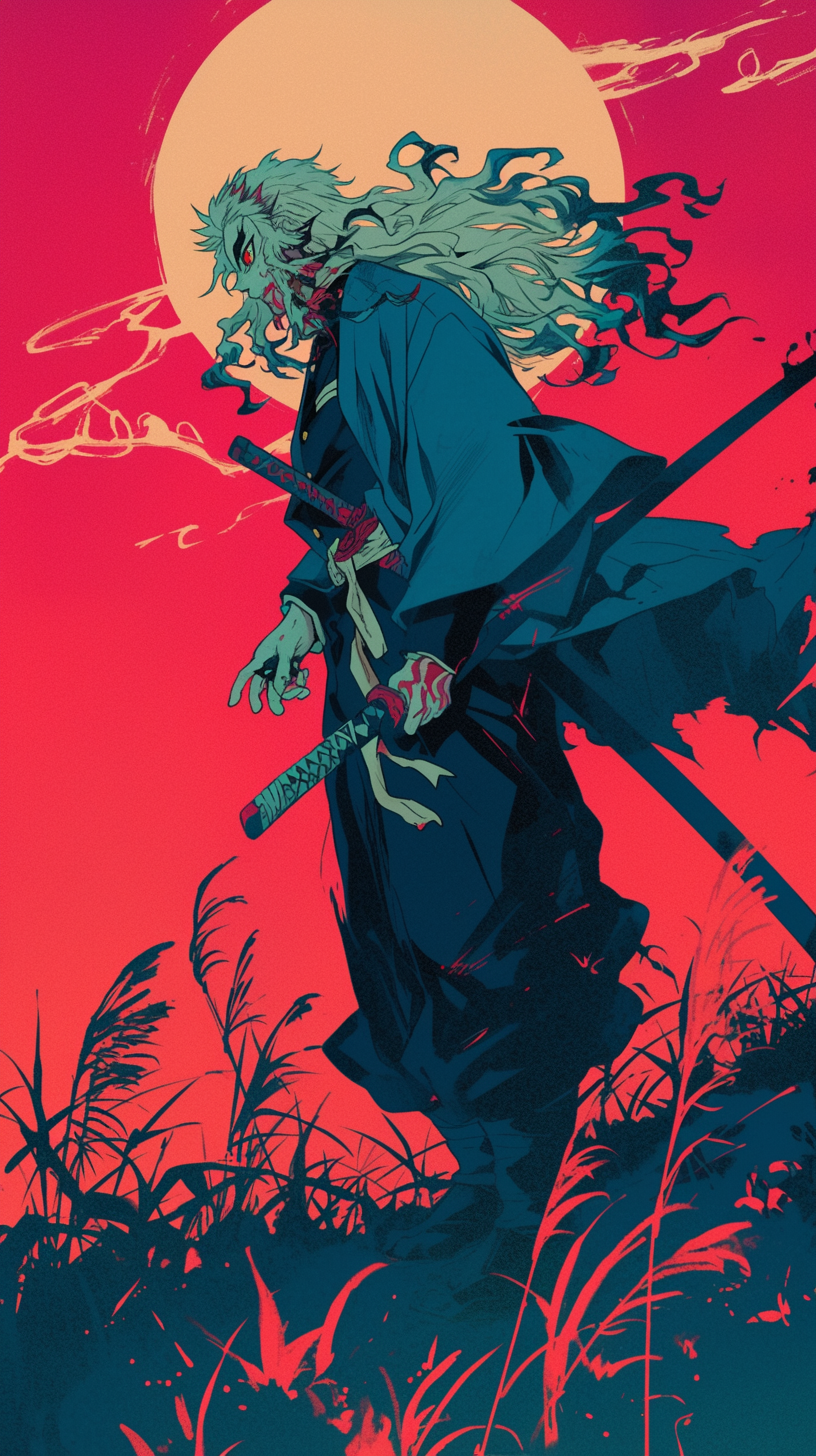 Kokushibo Anime Dark Fantasy Katana Aesthetic