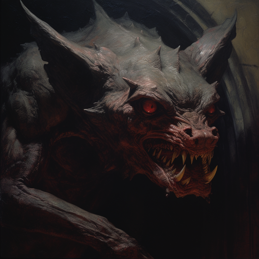 Komodo vampire bat creature in dark fantasy