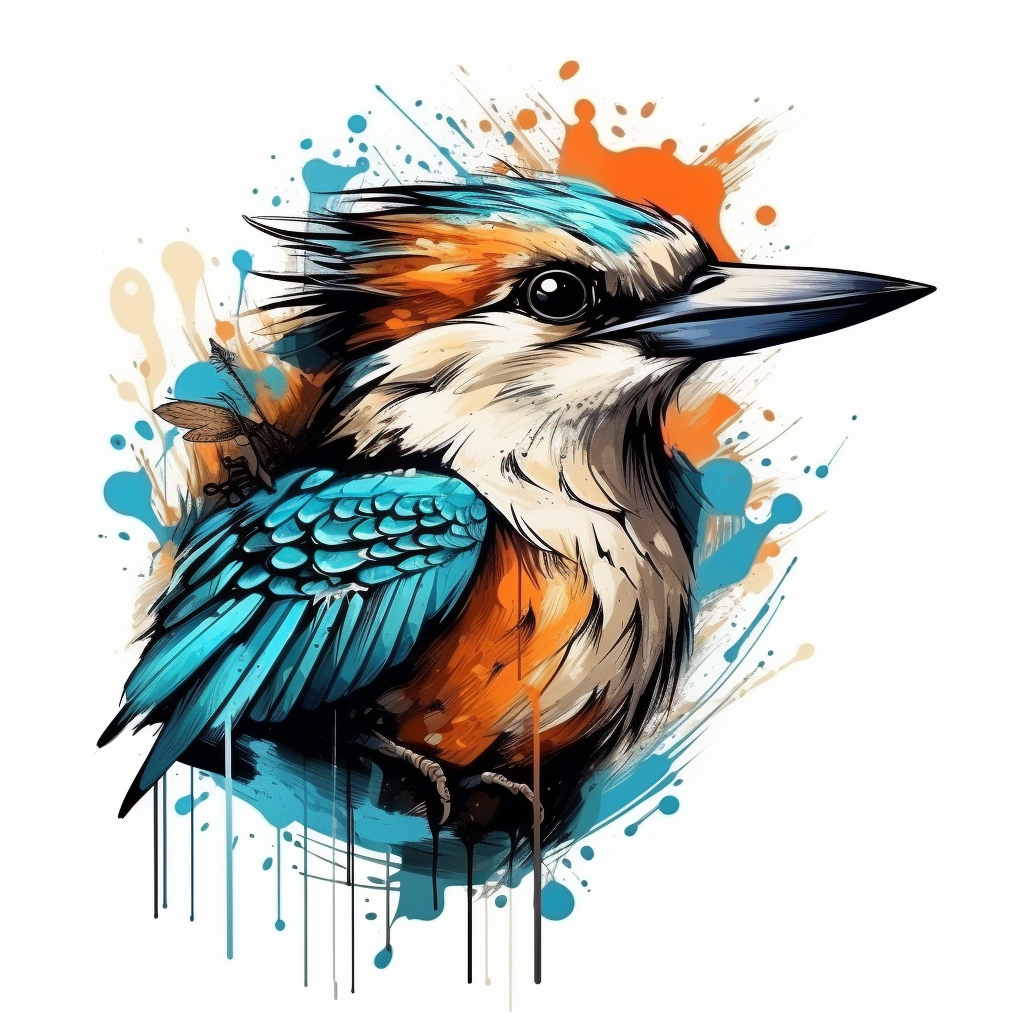 Vibrant kookaburra tattoo sketch on forearm