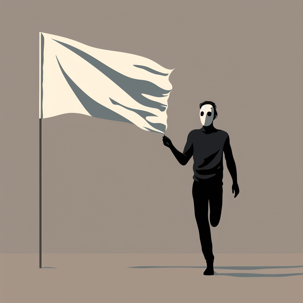 Minimalist man waving KOP 08 flag