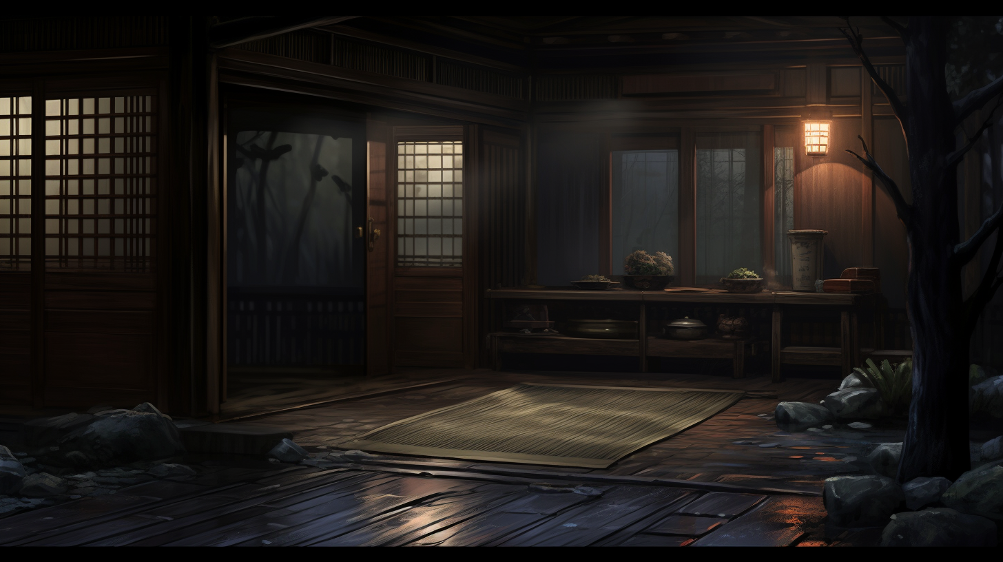 A young man entering a Korean house at night