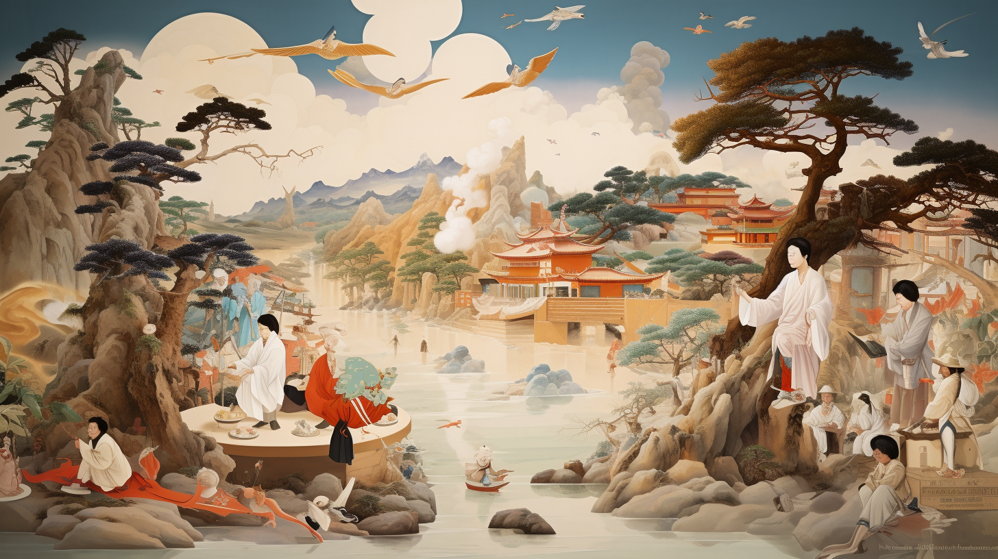 Artwork showcasing Korean art history