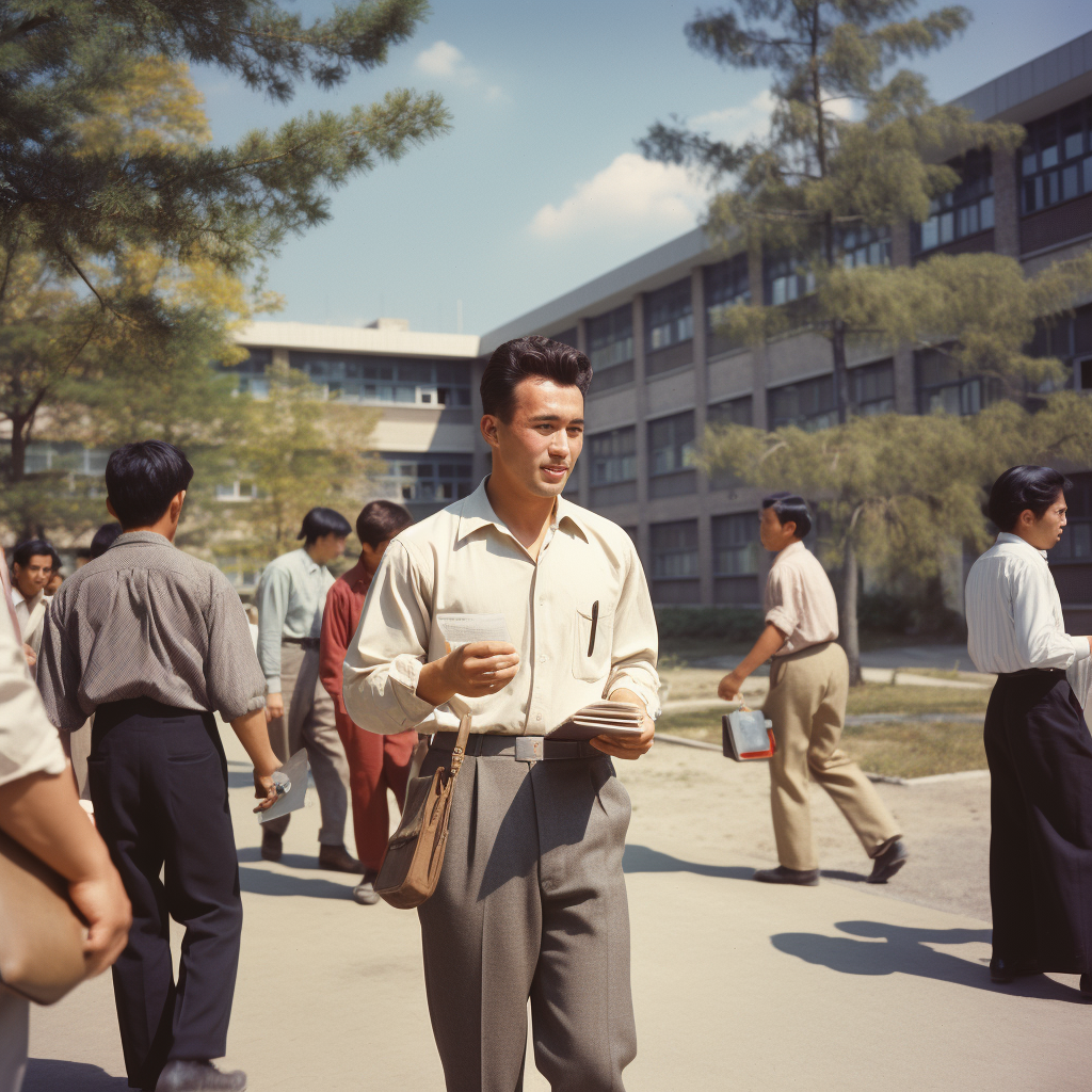 Korean campus professor giving a lecture