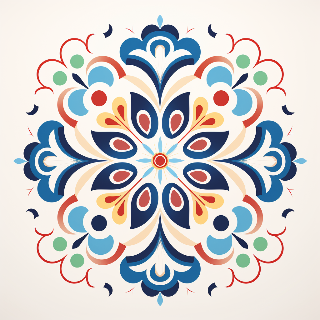 Korean Coloured Ornaments Illustration