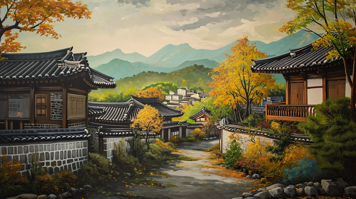 South Korean dark folk art painting