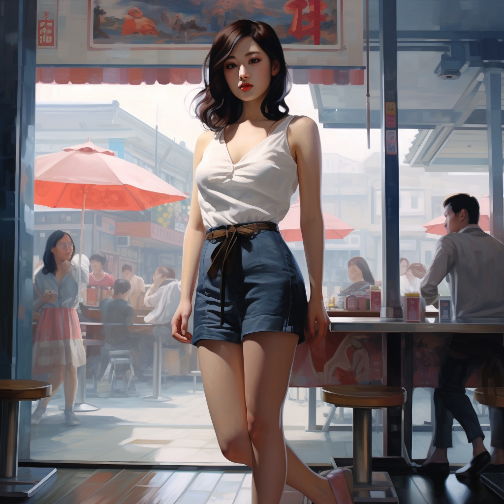 Korean girl posing elegantly