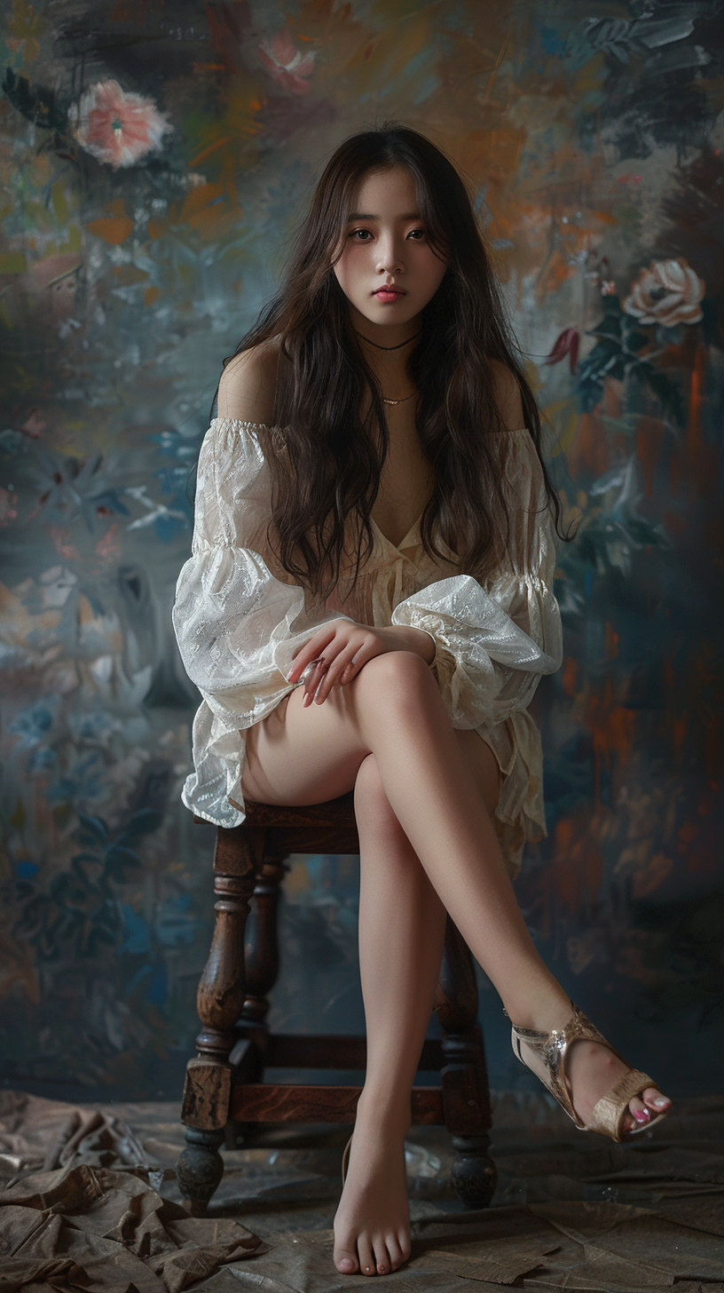 Full body portrait of Korean girl