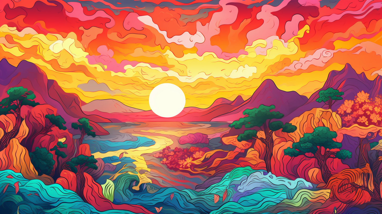 Vibrant Korean Landscape Fauvism Art