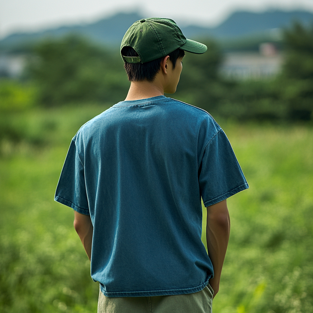 Korean Male Model in Blue Shirt