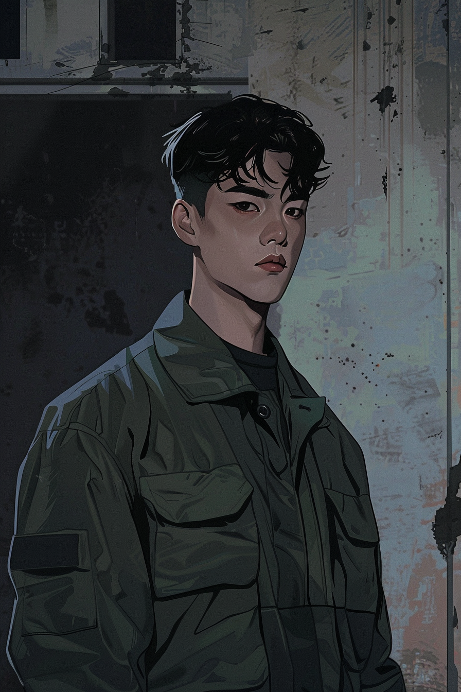 Korean Military Comic Scene Art