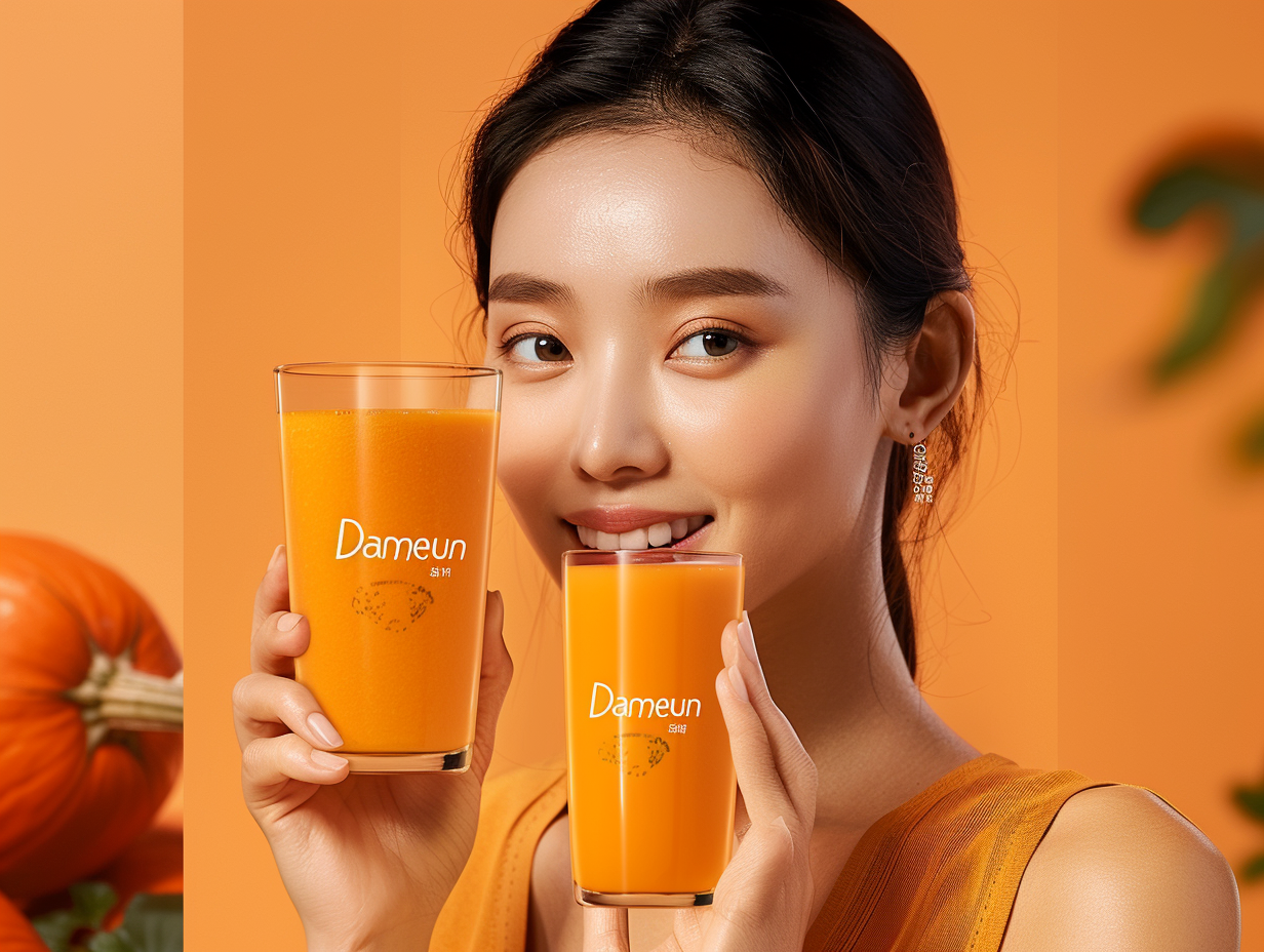 Korean mother before after pumpkin juice