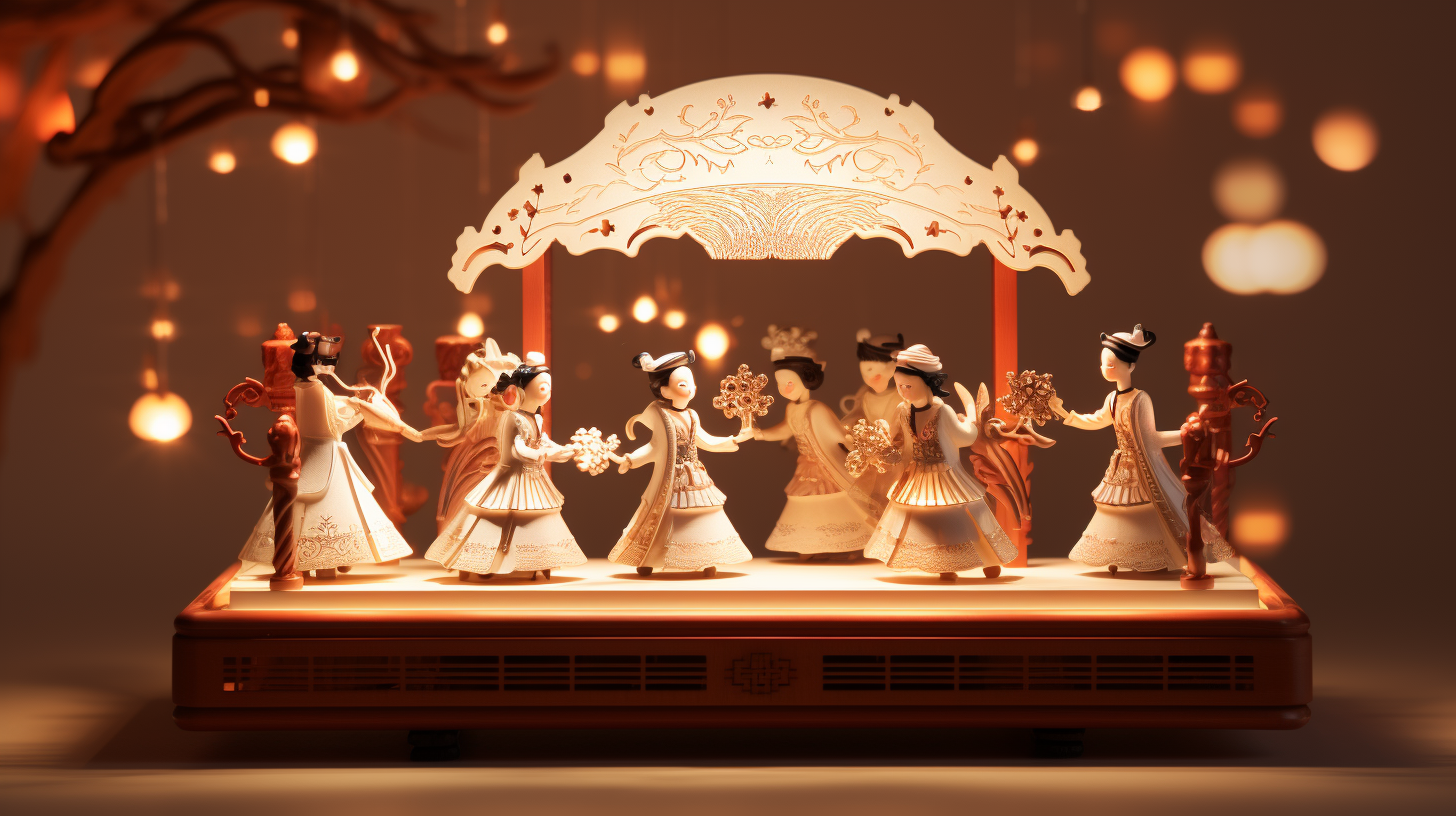 LED music box with Korean traditional dance