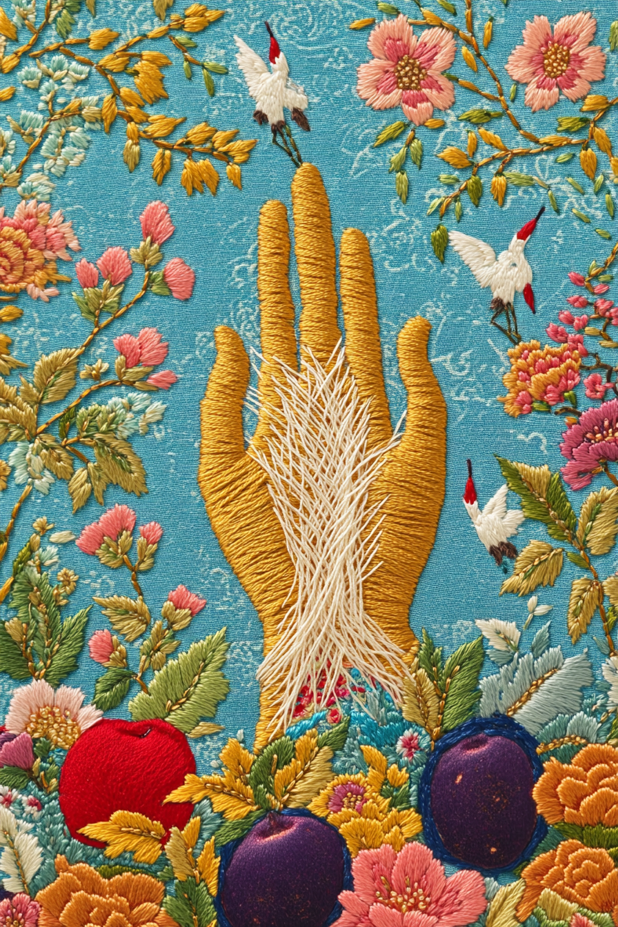 Korean Embroidery Praying Hand Craft