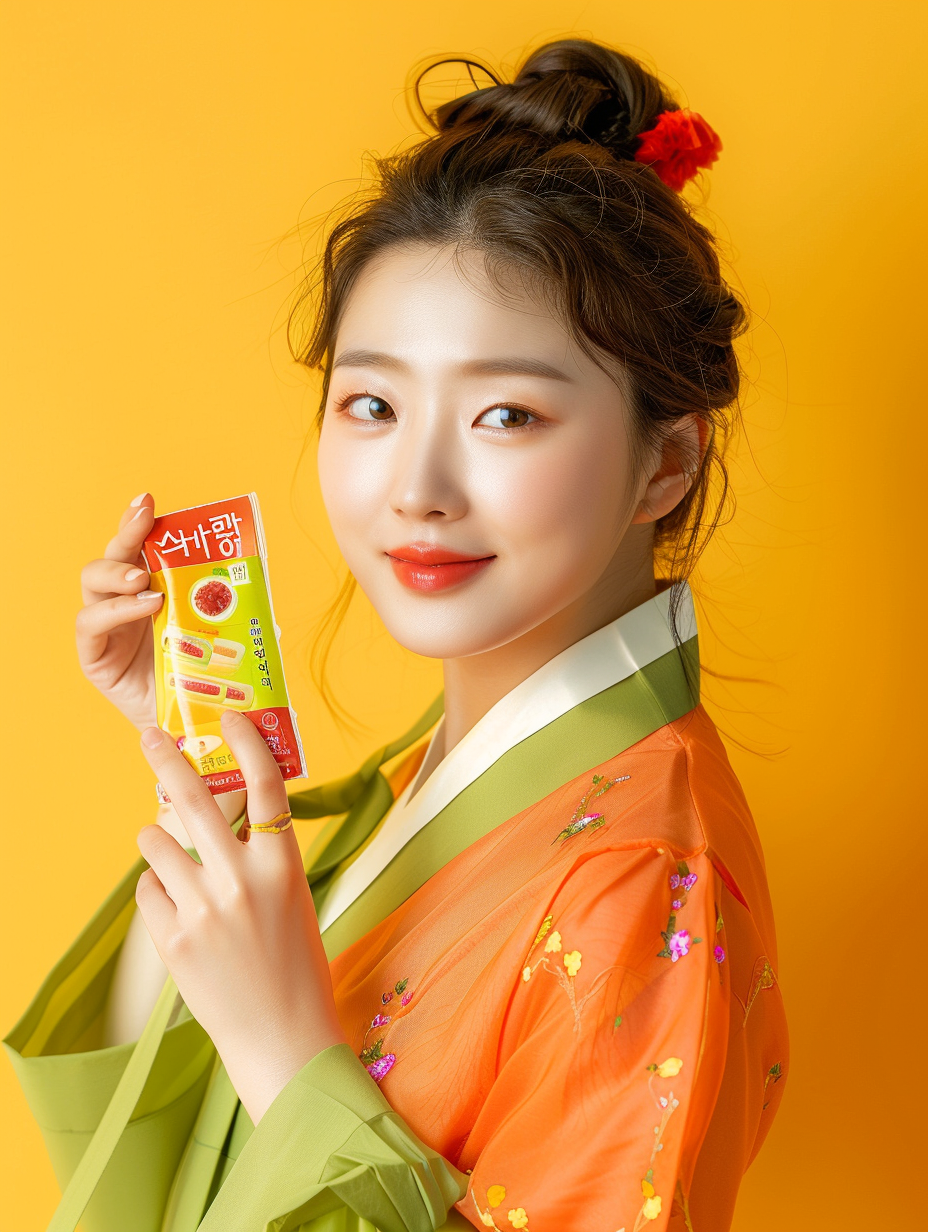 Korean woman with jujube juice