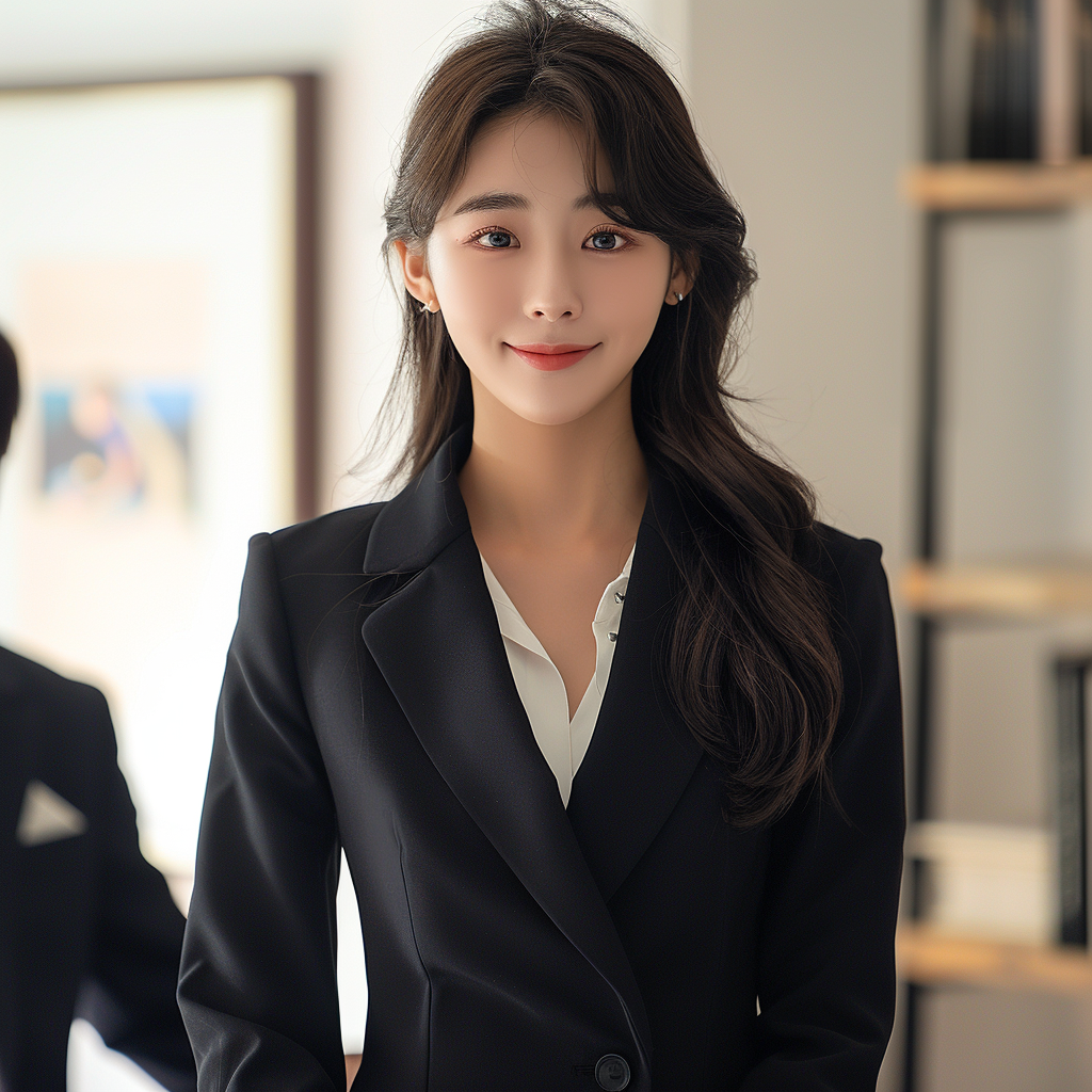 Korean Women in Suits Smiling