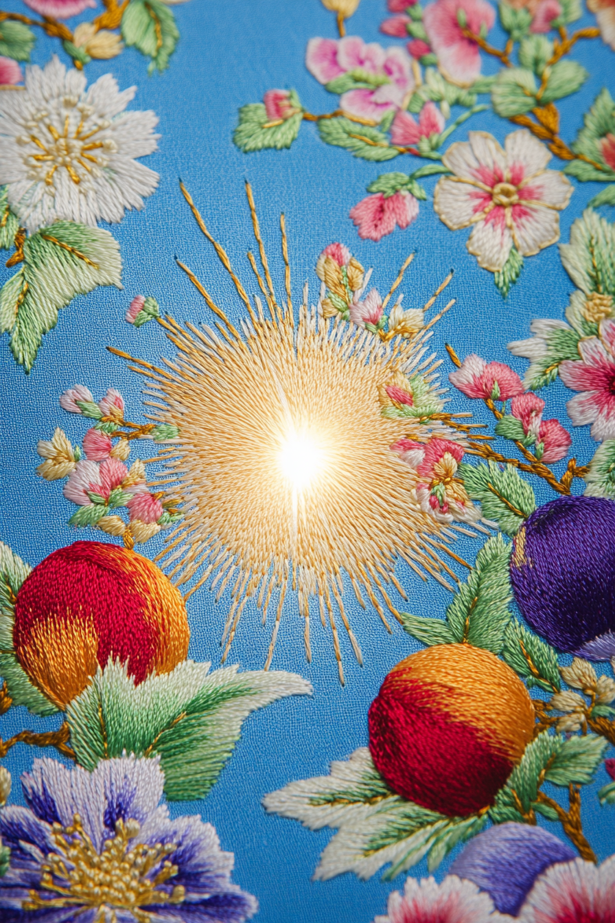 Korean Embroidery Craft with Bright Colors