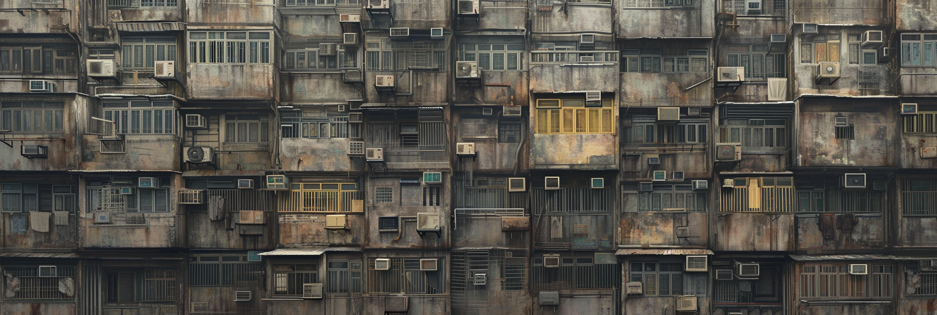 Kowloon Walled City Flat Facades Windows