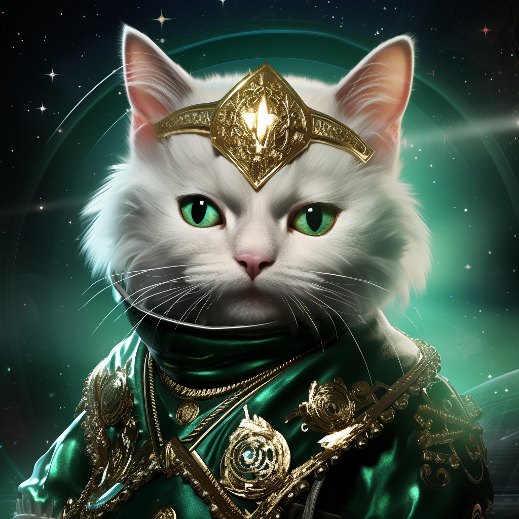 Enchanting K-pop fantasy cat with independent spirit