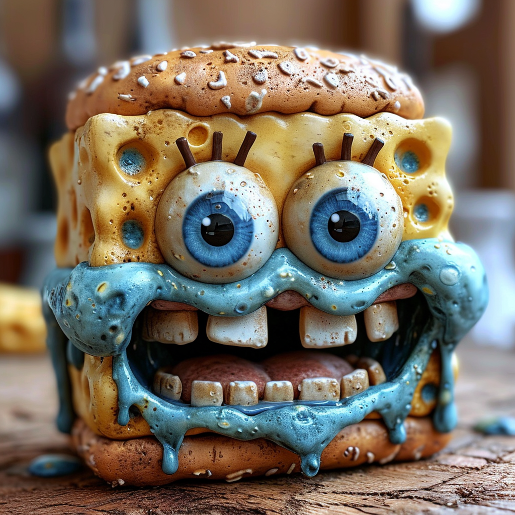 Colorful Krabby Patty with Blue Jelly