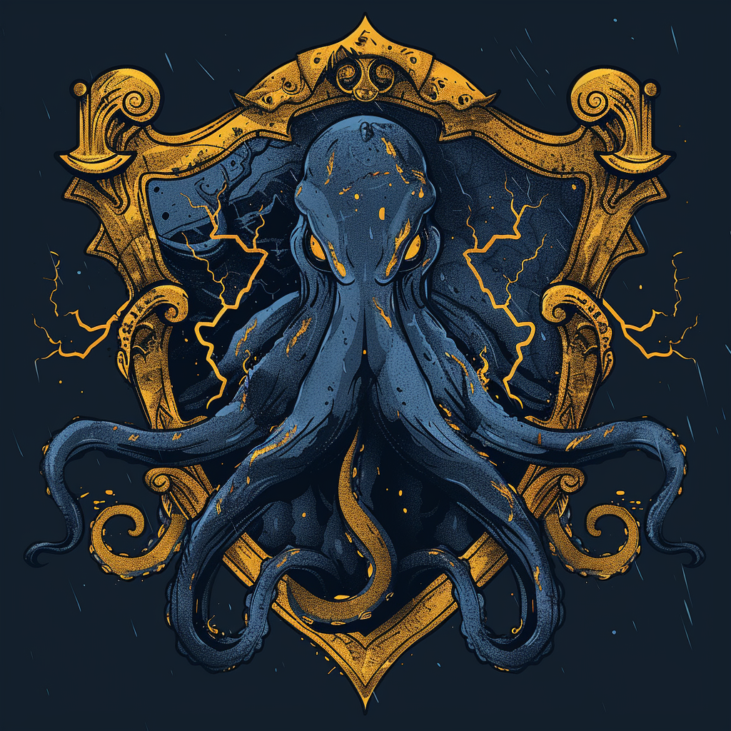 Kraken Family Crest Coat of Arms Image