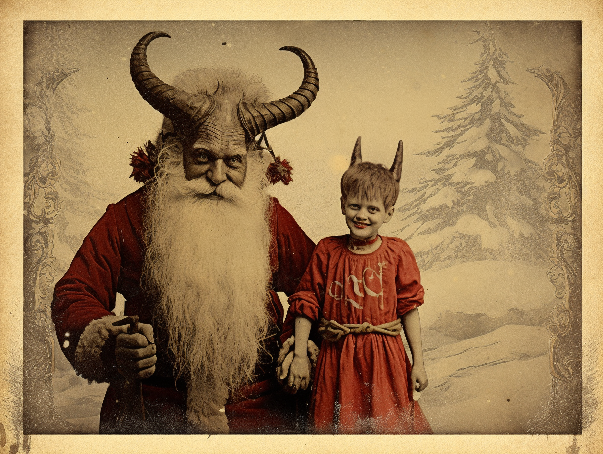 Krampus Christmas Card Parody Art