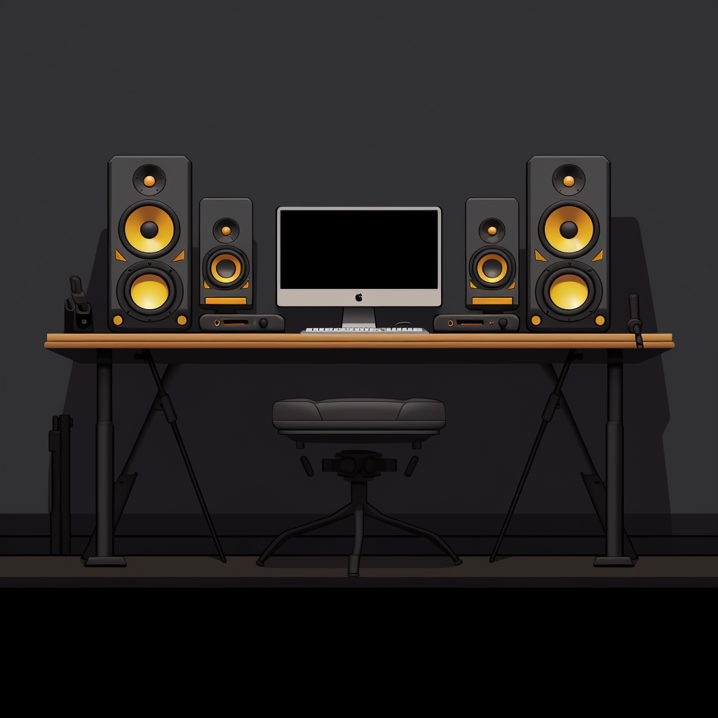 Minimalistic illustration of KRK RP5 Classic Desktop Bundle