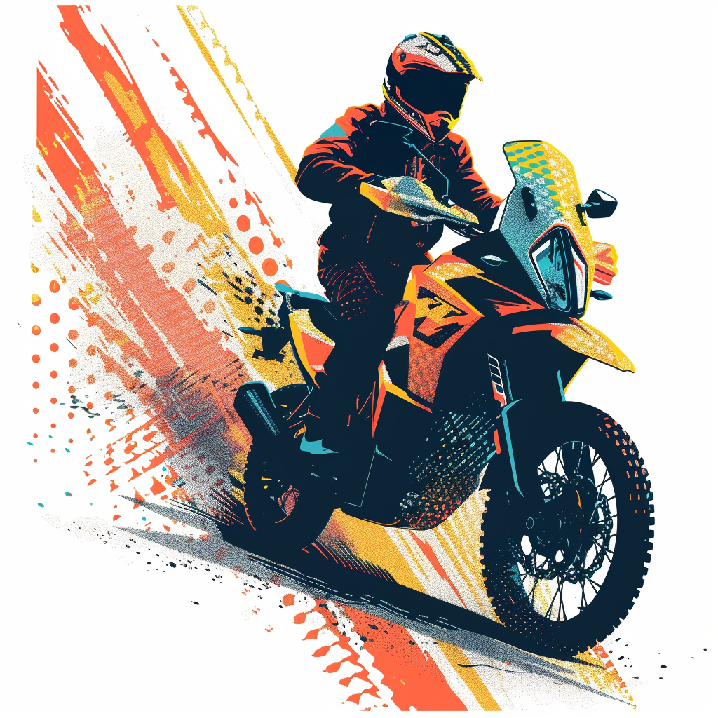 Adventure Motorcycle Rider Abstract Vibrant