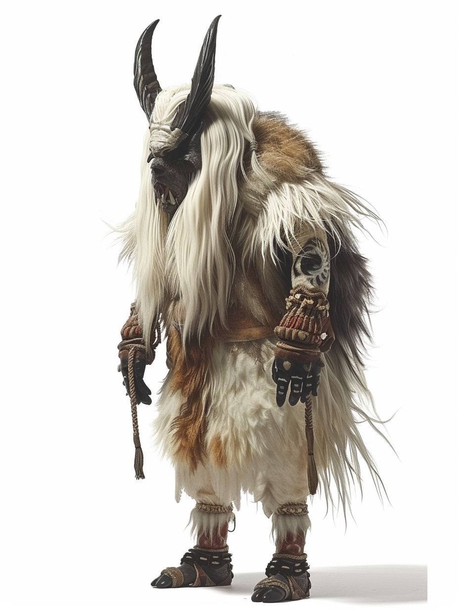 Kukeri photo on white background