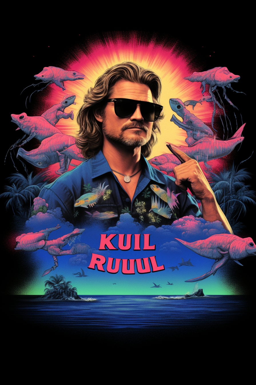 Kurt Russel 80s Poster Scene