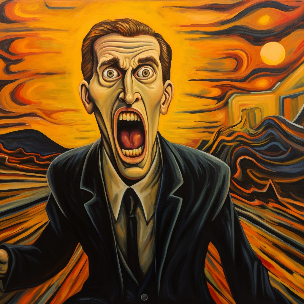 Sebastian Kurz in the style of  The Scream