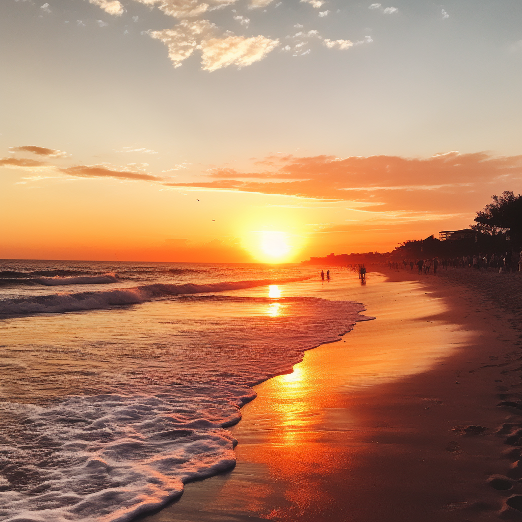 Tranquil sunset at Kuta Bali beach