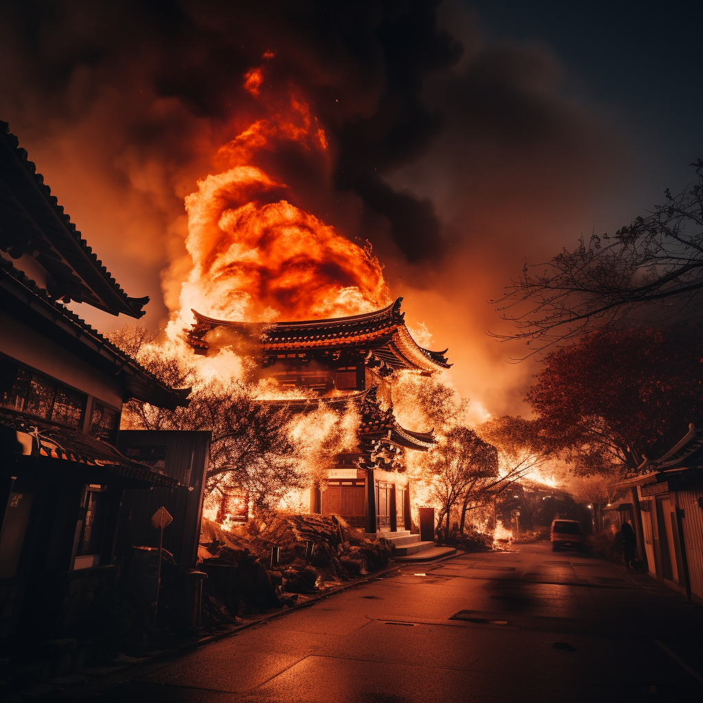 Kyoto big fire engulfing city