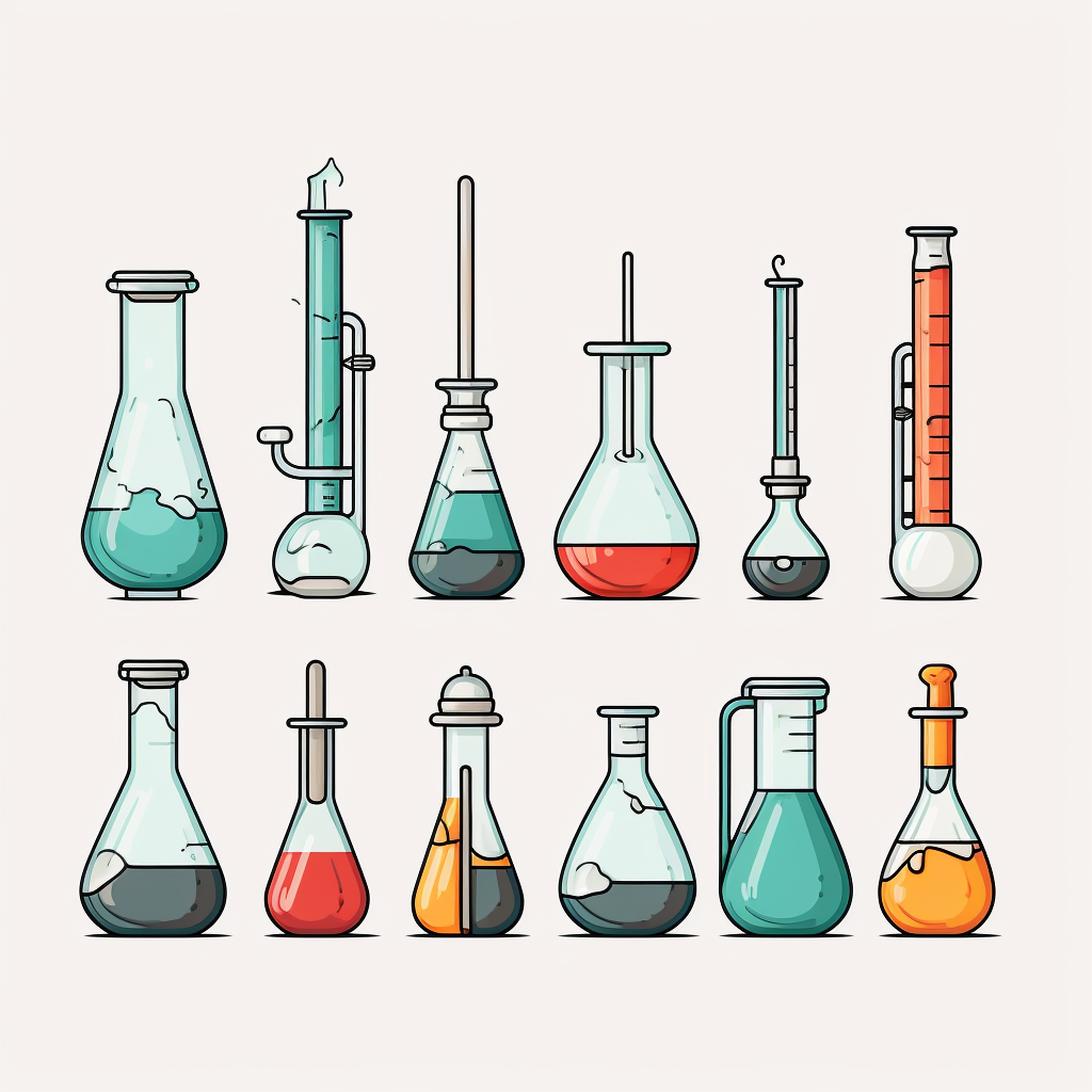 Laboratory instruments on white background