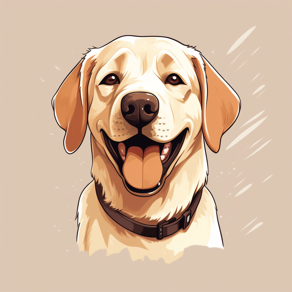 Happy Labrador Puppy Face Sketch