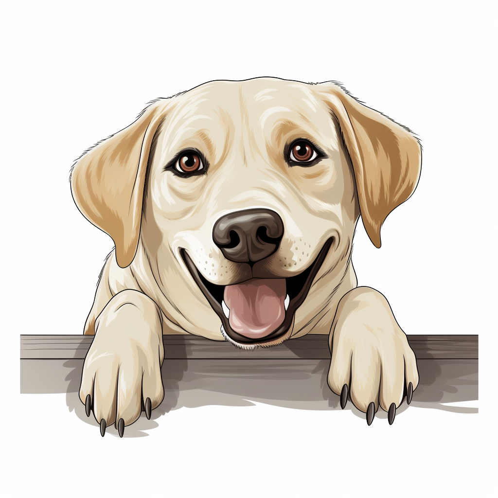 Smiling Labrador Retriever Peeking Over Table