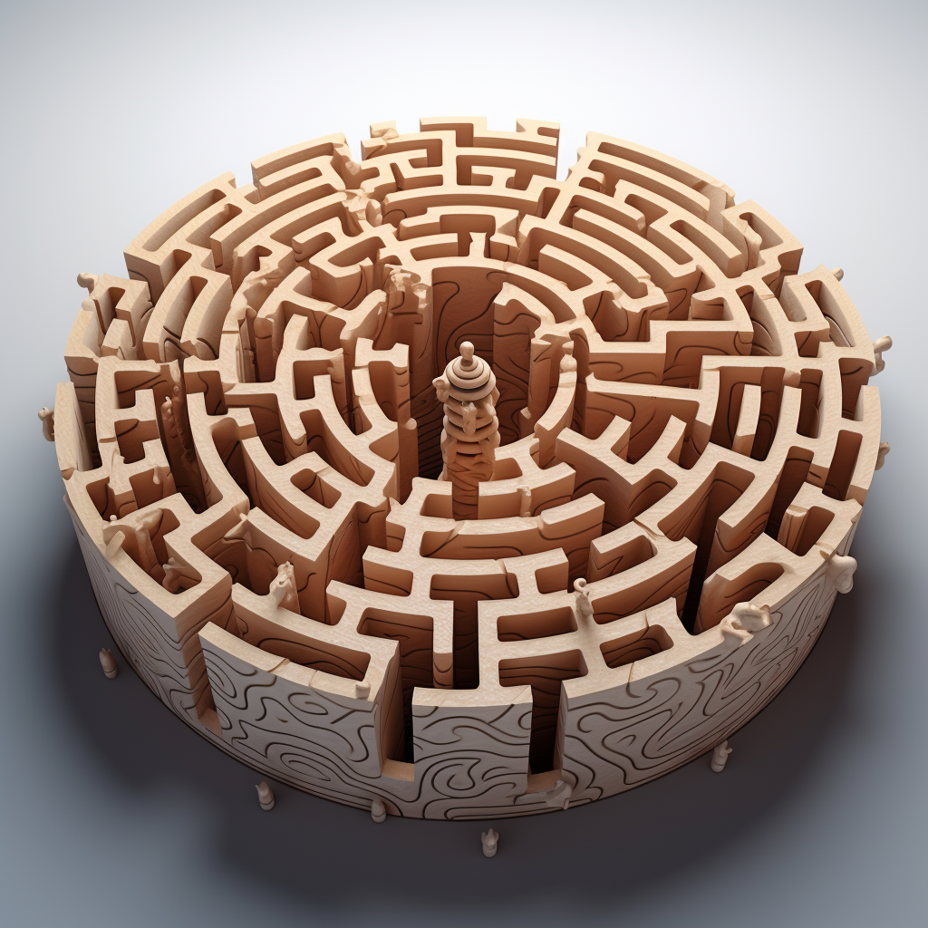 Illustration of a labyrinth puzzle brain