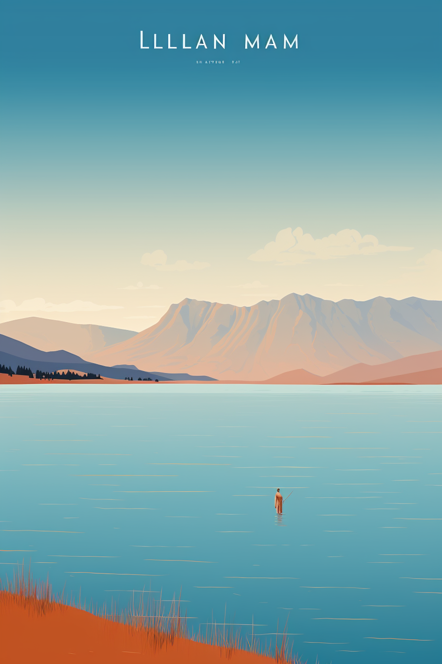 Minimalist poster of Lac Léman in France