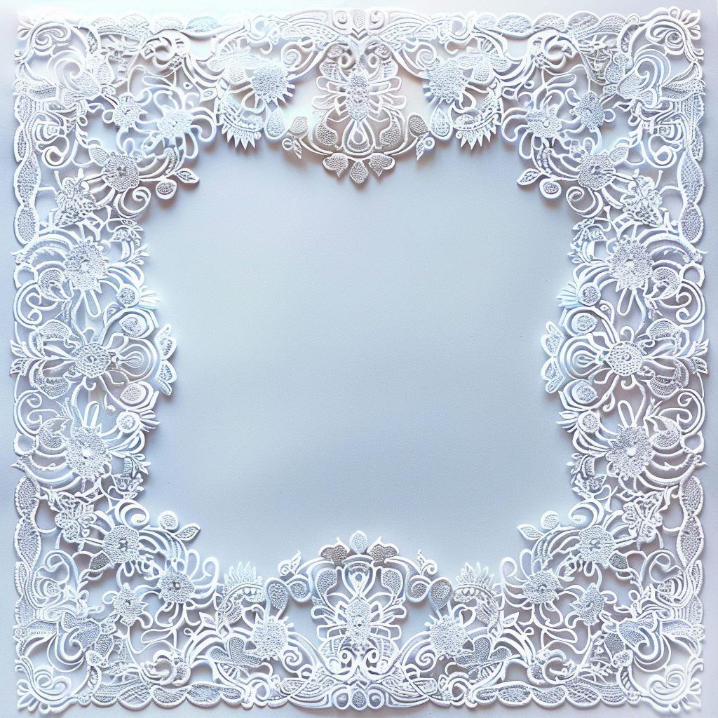 Intricate Watercolor Lace Frame Design