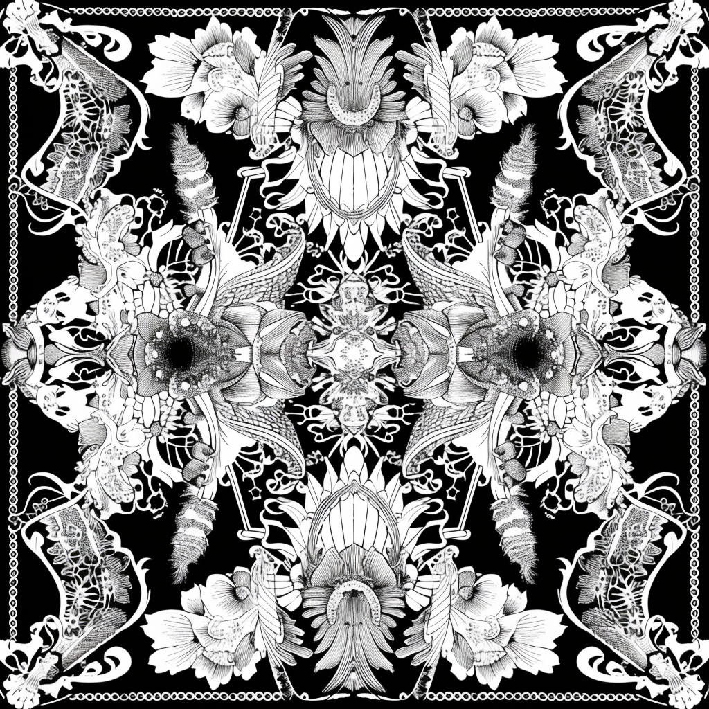 Black white lace pattern design