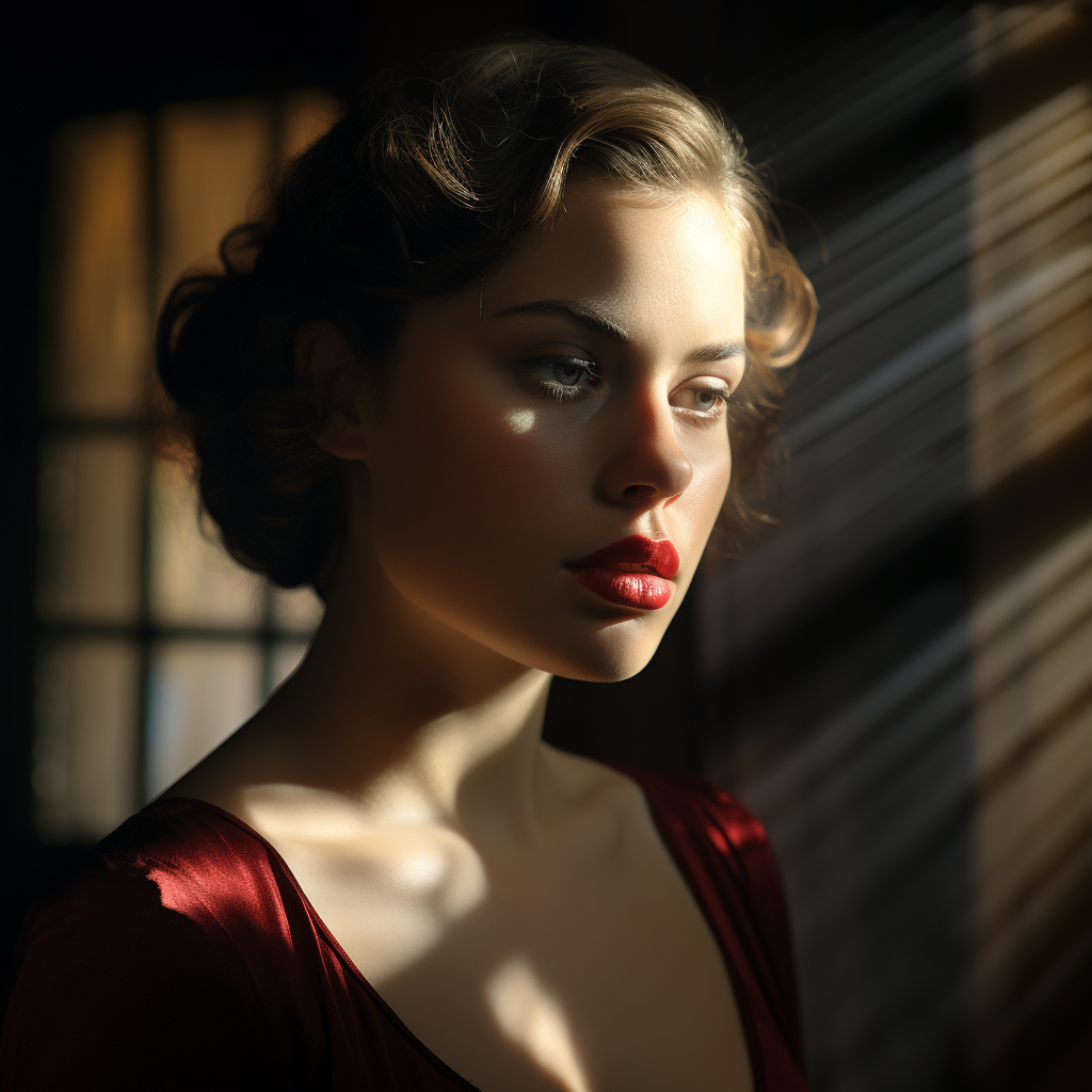 Portrait of a lady with mesmerizing cinematic lighting