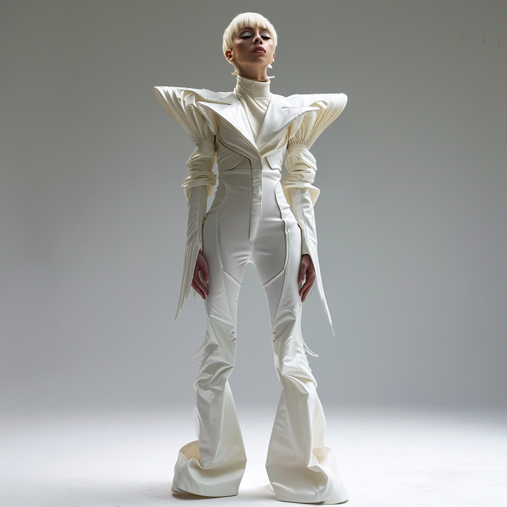 Lady Gaga in Futuristic Pantsuit Fashion