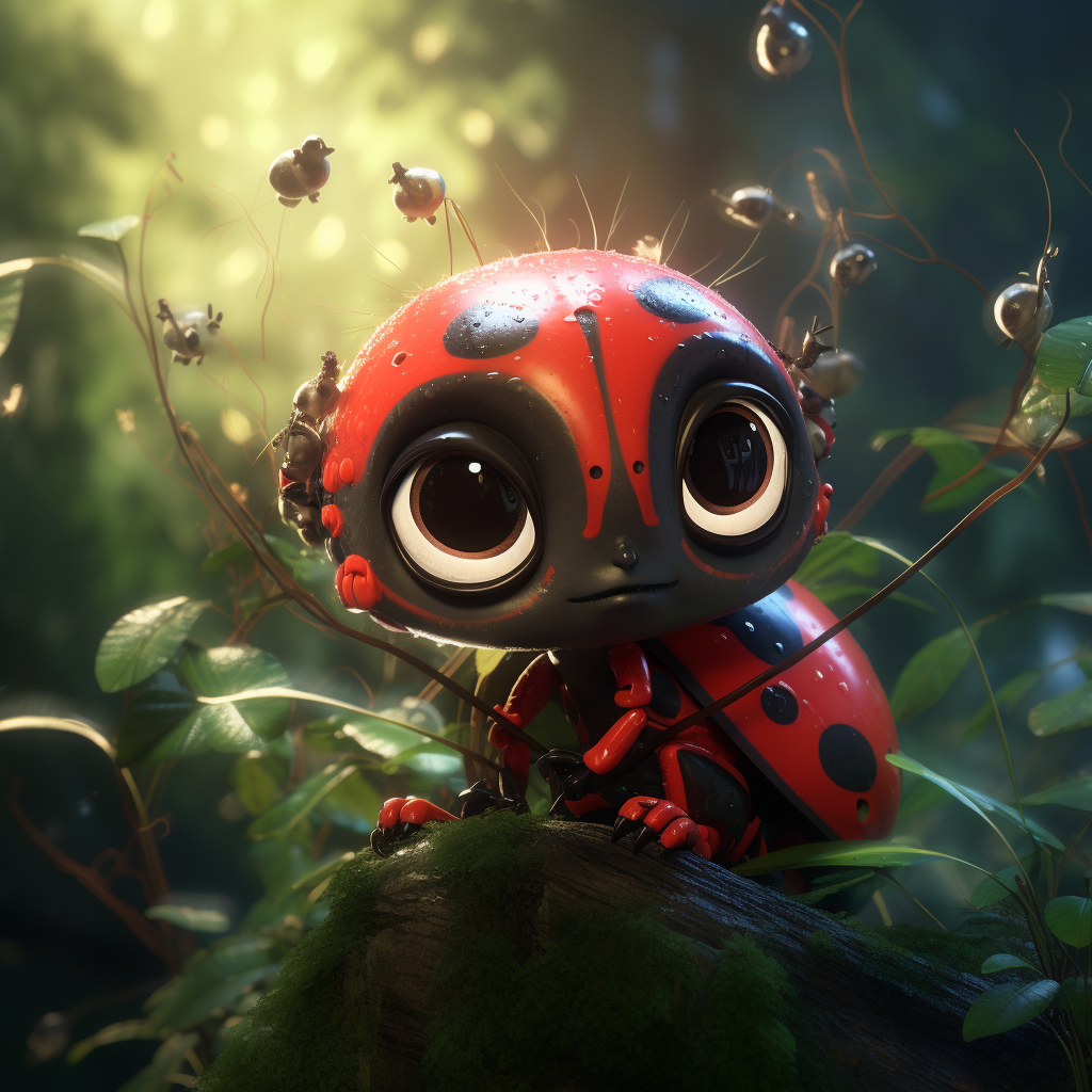 Cute ladybug kwami character image