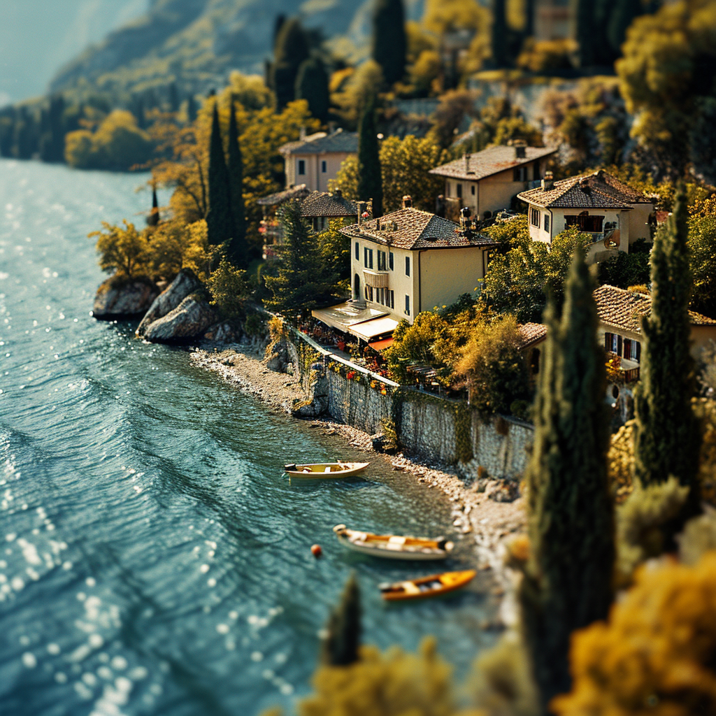 Beautiful lake Garda by Wes Anderson