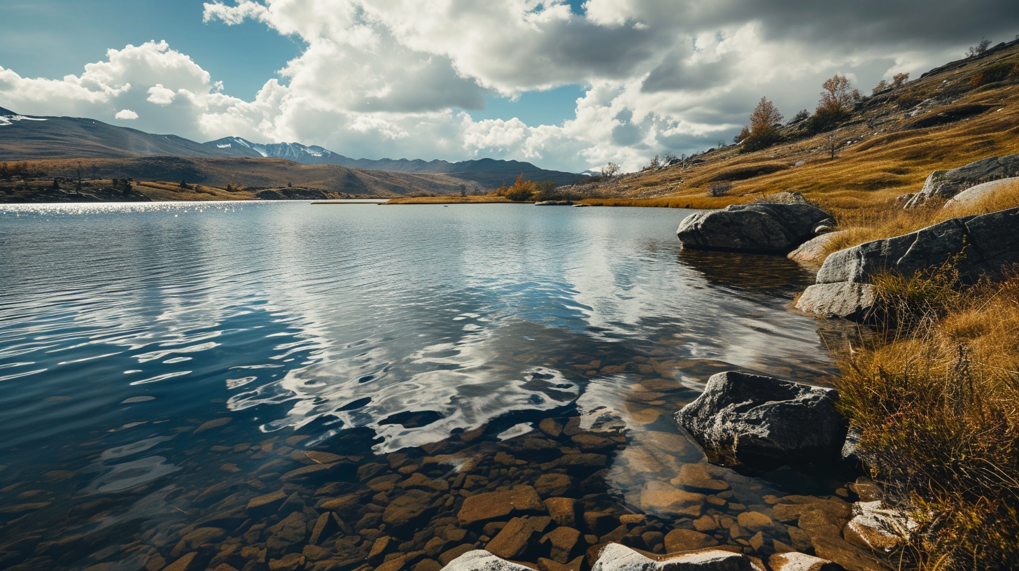 Beautiful lake reflection in nature scenery