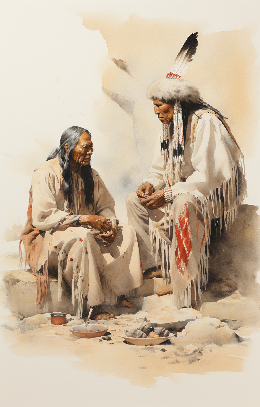 A person receiving an important feather from the tribal chief